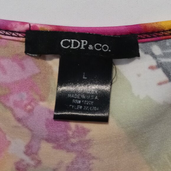 CDP & CO Spaghetti Strap Adjustable Abstract Print Tank Top Size Large - Picture 9 of 9